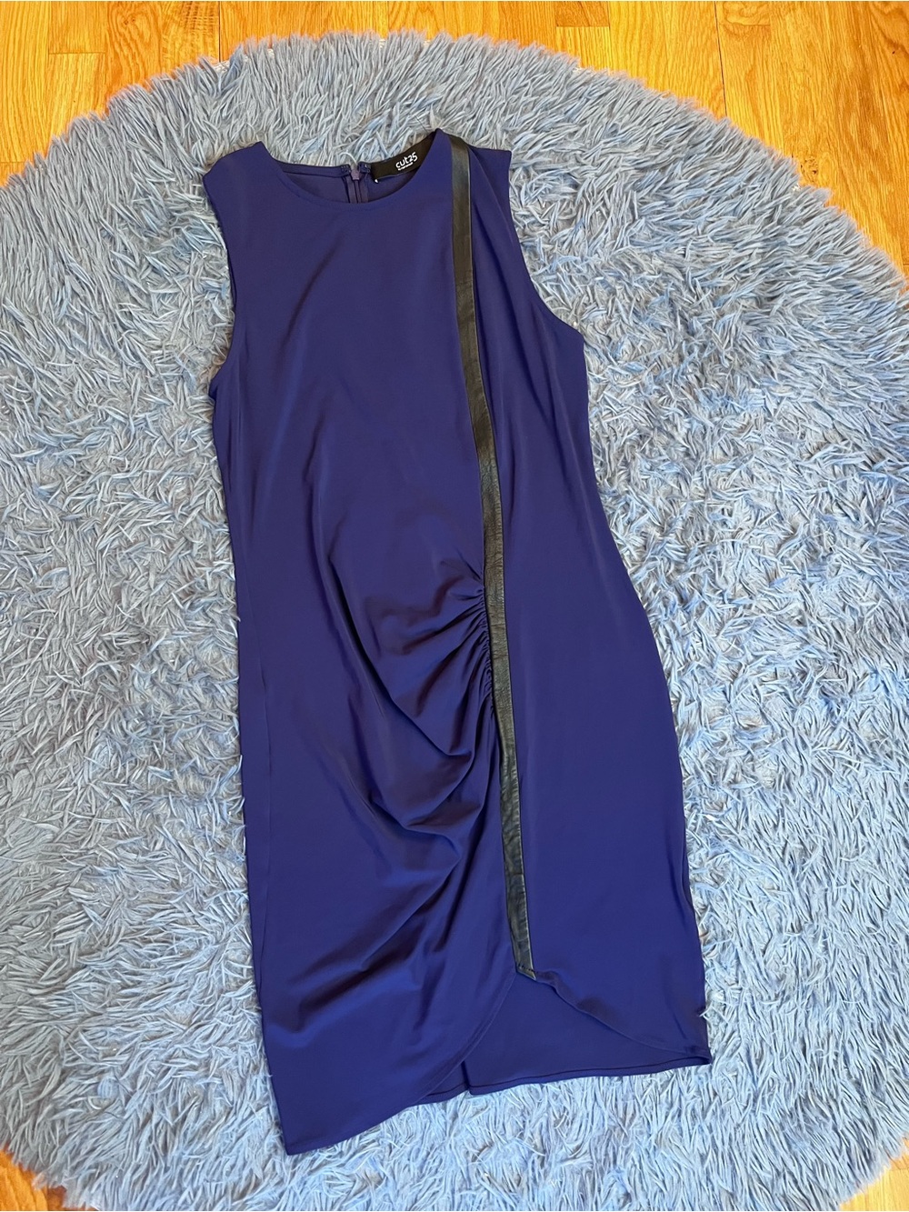 Cuts25 Yigal Azrouel Navy Sleeveless Navy Dress Draped Front Size 10 Y2K